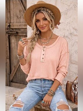 NWT ILLA ILLA lightweight waffle shirt small oversized
